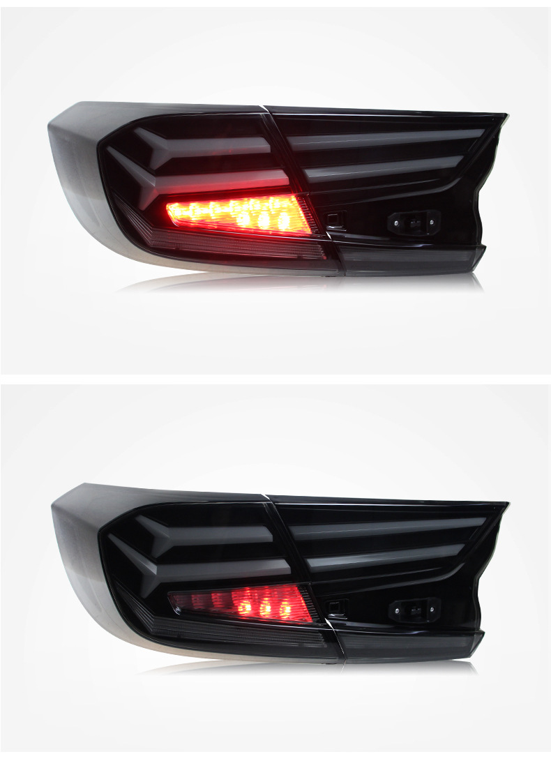 Para Honda Accord 10th Modified RGB Fishbone Taillights Streaming Lamp Turn Signal LED Traseiro Tail Lights Assembly