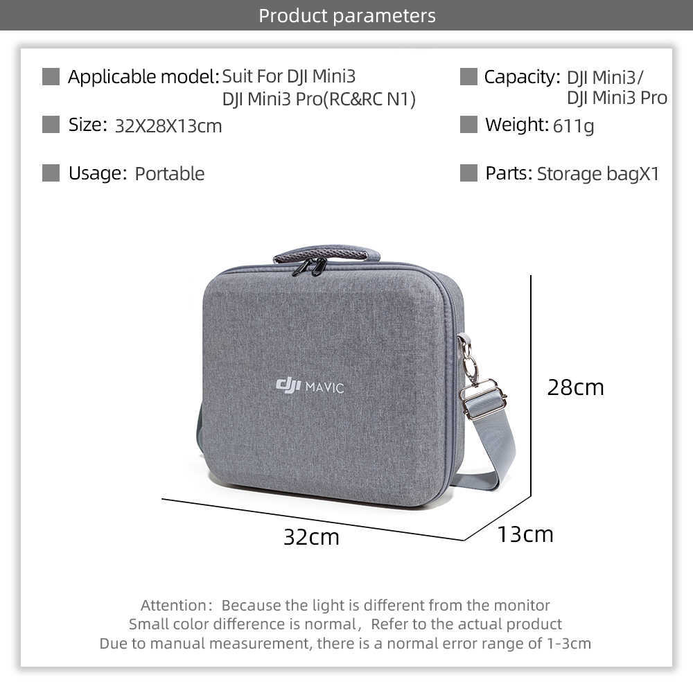 Convient pour DJI mini 3 pro sac de rangement portable pour véhicule aérien sans pilote mini 3 accessoires de télécommande étui portable HKD230807