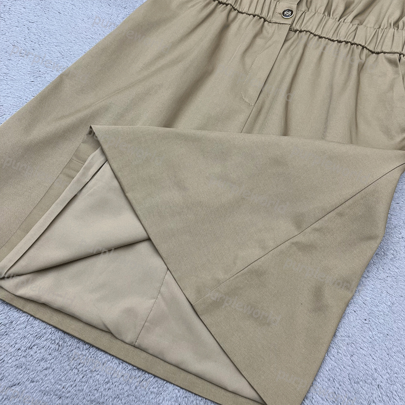 Womens Dress Designer Dress Short Sleeve Embroidery Skirt Summer Pocket Button Design Lapel Casual Shirtdress
