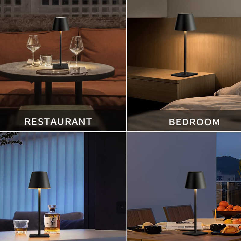 LED masa lambası taşınabilir dokunmatik masa lambası şarj edilebilir vintage lamba için restoran yatak odası barscing kahve dükkanı gece ışık hkd230807