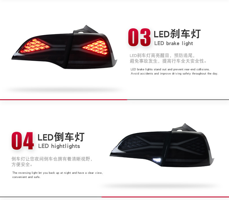 Car Rear Taillight for Tesla Model 3/Y Taillight Assembly LED Running Lights Dynamic Turn Signal Brake Reverse Lamp Auto Accessory