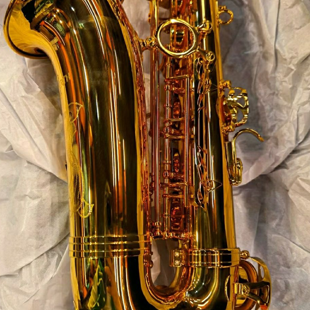 ST110 av hög kvalitet Alto Sax E-platt lackerad guld mässing altsaxofon tyskt hantverk gjorde jazzinstrument med tillbehör