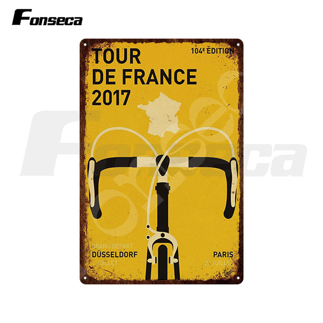 Rijden Fiets Metalen Bord Tour De France Sticker Vintage Fiets Tin Teken Fietsers Metalen Poster Decoratieve Ijzeren Schilderij Plaque voor Kamer Thuis Muur Decor 30X20CM w01