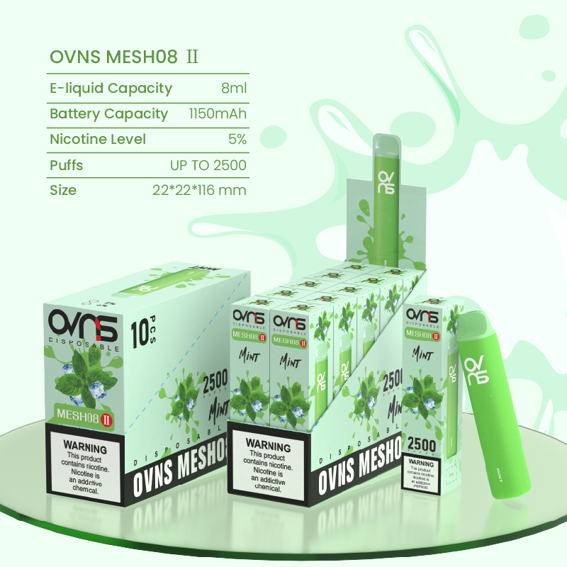Ovns OEM Mesh 08 II 2500 cigarette électronique jetable Puff 8ml Puff Vape avec batterie 1150mAh