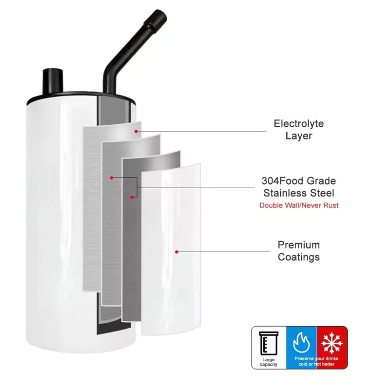 20 once Dritto Sublimazione Vuoto Isolamento Bollitore Narghilè Tazza Bicchieri In Acciaio Inox Auto Tazza di Caffè Bottiglia di Acqua Regalo Papà