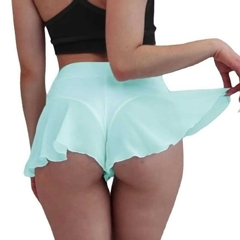 Hög midja kvinnors shorts ruffle sexiga thong boyshorts underkläder trosor för kvinnor g-strängar hudvänliga underkläder korta L230626