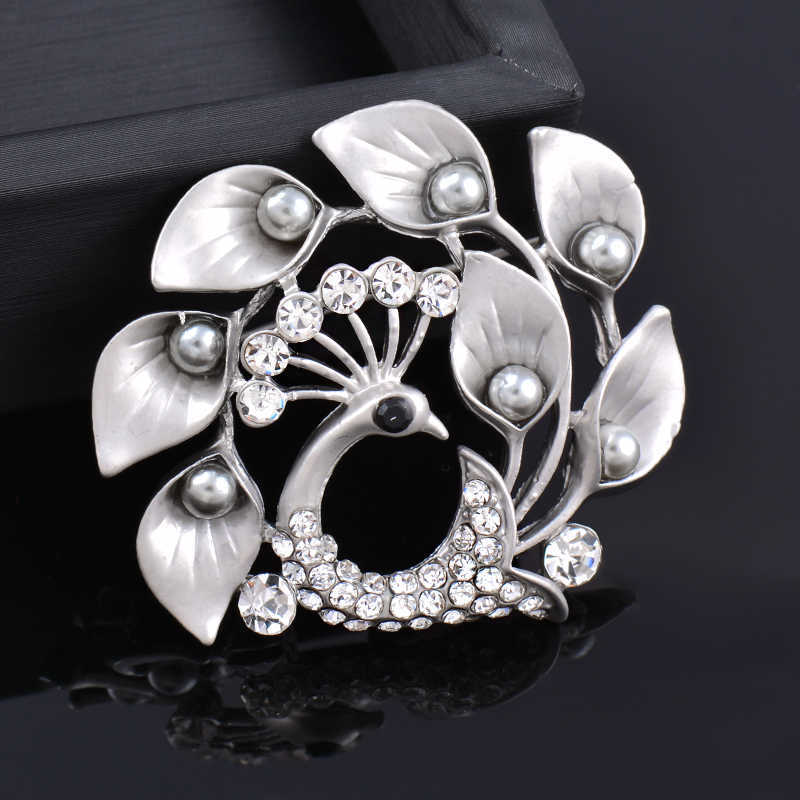 Broches Broches LEEKER Vintage Argent Couleur Métal Broches Creuses Broches Avec Big Pearl Femmes Robe De Soirée De Mariage Bijoux LK7 HKD230807