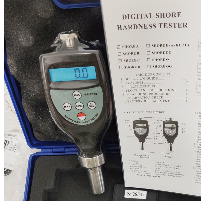 Testeur de dureté numérique SHORE HT6510A élastomères en caoutchouc souple haute résolution gamme de duromètre Shore 10 ~ 90HA compteur de dureté HT-6510A