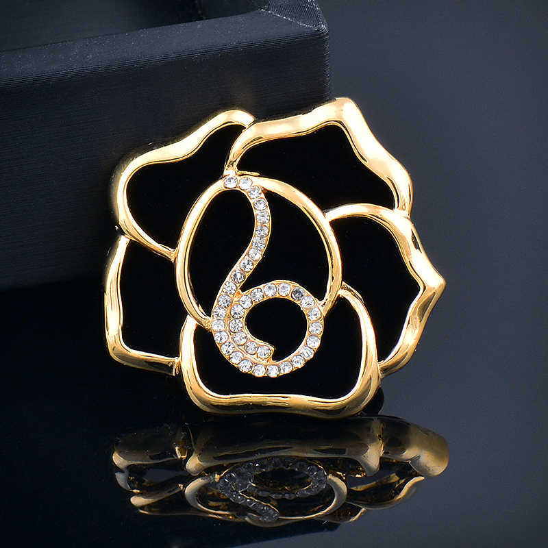 Pins Brooches LEEKER Trend Rose Flower Piano Wings Brooch For Women Blue Green Pink Cubic Zircon Pin jewelry 2022 accessories boho 004 LK6 HKD230807