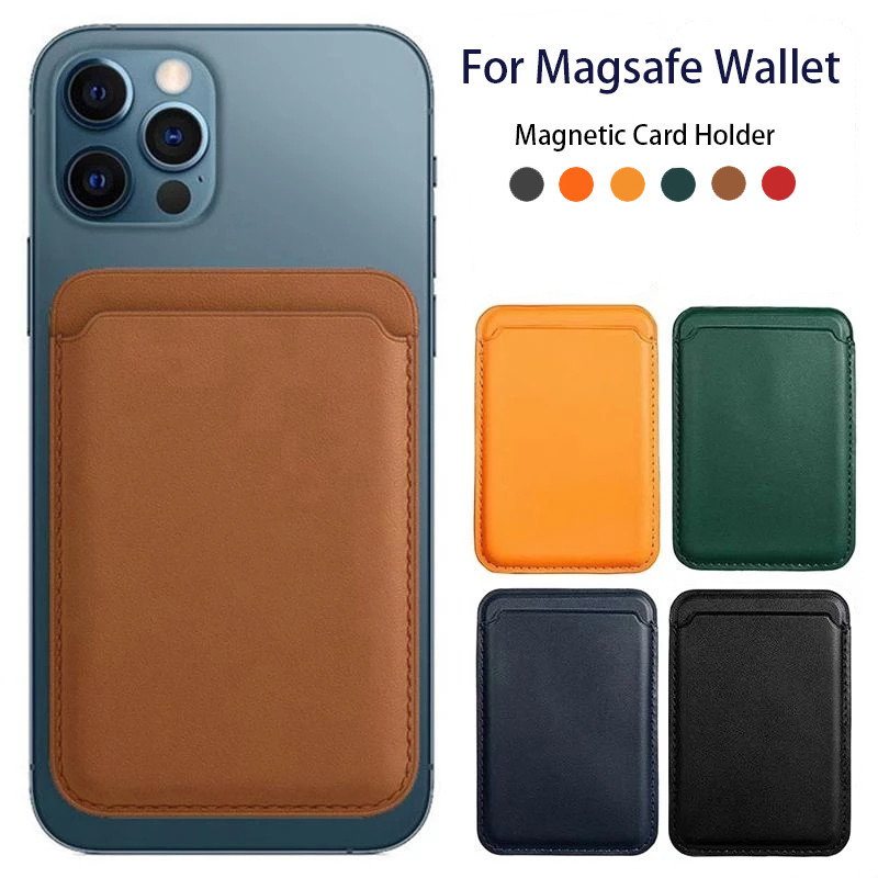 لحالات المحفظة الجلدية المغناطيسية Magsafe لـ iPhone 13 12 14 15 Pro Max Card Bag Cover Cover Cover