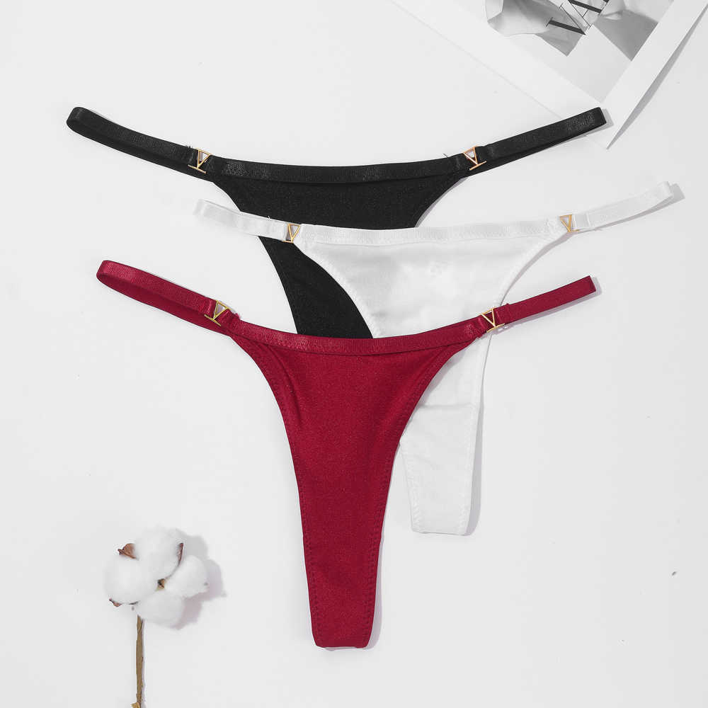 VKME Women's Sexy thong trosor Underkläder låg midja G-sträng t-bantar trosor kvinnlig komfort bomullsbribb underkläder underkläder L230626