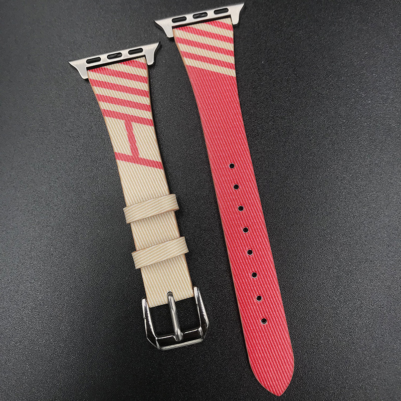 For apple watch strap Small waist strap New colorful lines leather watch strap apple IWatch 1~8se fashion watch strap38/40/41mm/42/44/45mm