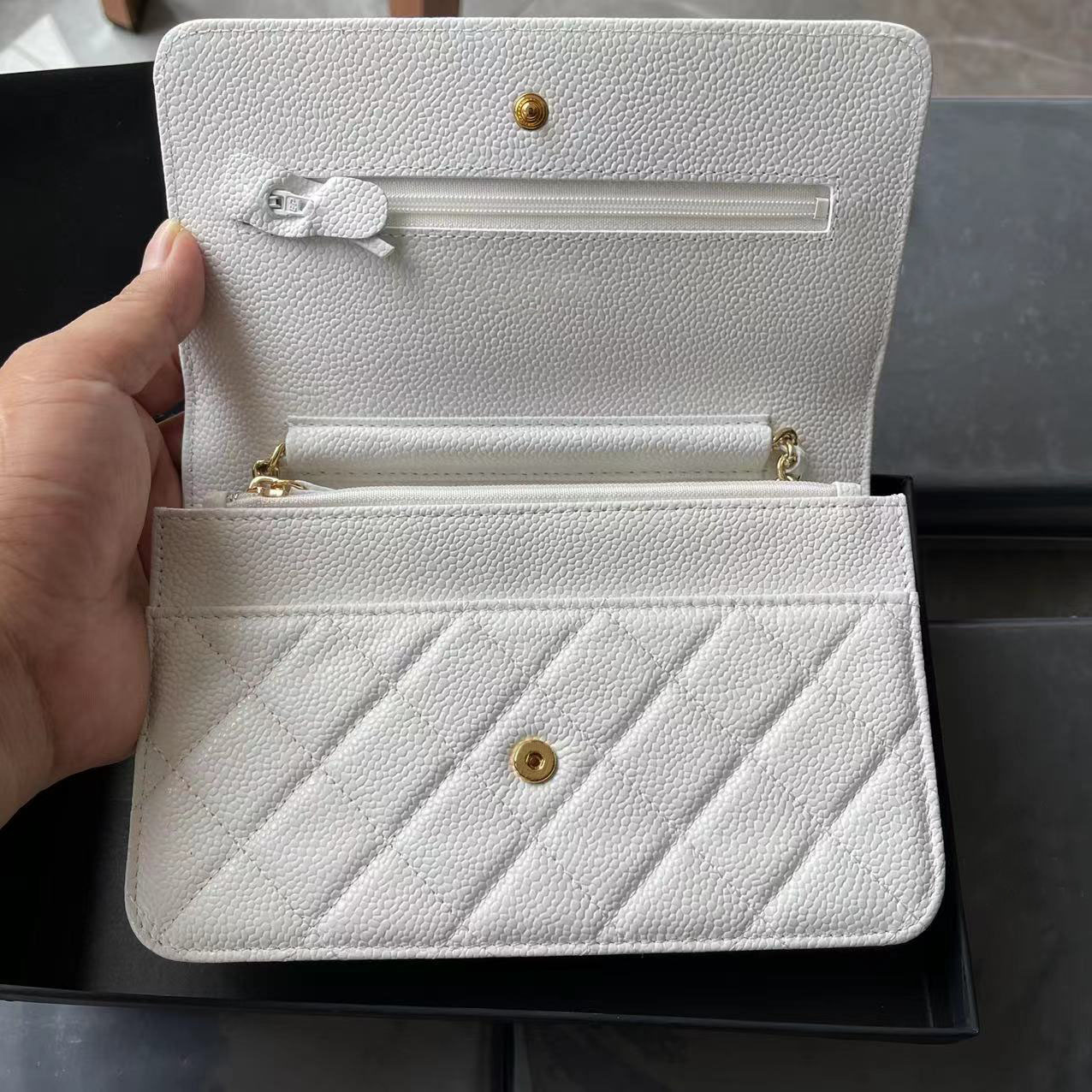 Vendita di moda Portafogli a catena da donna classici mini formato Borsa di lusso in pelle di pecora di alta qualità Borsa con fibbia in oro e argento Portamonete319I