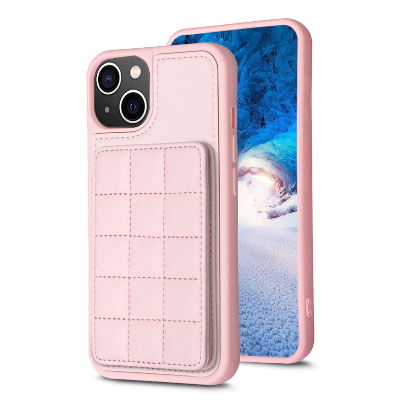 3 kaarten Pocket Pack portemonnee PU lederen hoesjes voor iPhone 15 14 Plus Pro Max 13 12 11 X XR XS 8 7 vierkant geruit contant geld zak opslag TPU houder mobiele telefoon achterkant