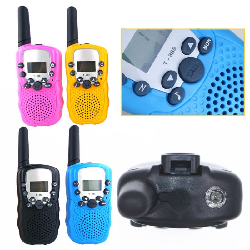 2 pièces t388 talkie-walkie enfants 2 pièces radio pour enfants talkie-walkie enfants cadeau d'anniversaire jouets pour garçons filles 100 3000m gamme