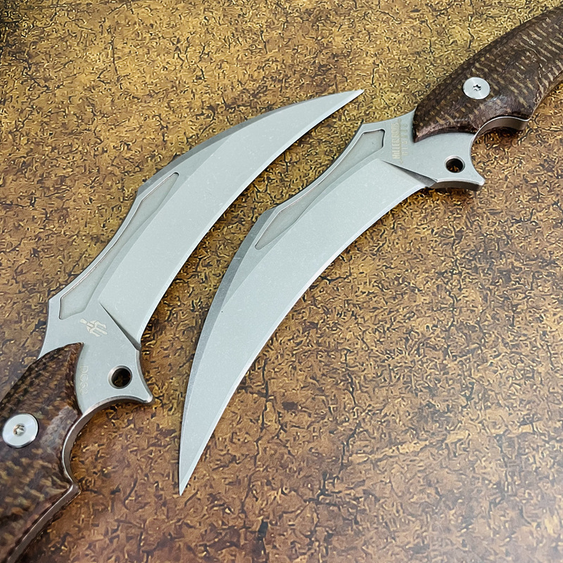 特別オファーS7205 KARAMBIT KNIFE DC53サテンブレードフルタンマイカルタハンドル固定ブレードクローナイフ屋外キャンプ戦術ギアとKydex