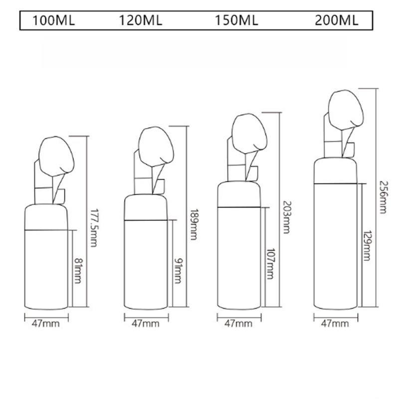 2023 NOVA escova de silicone garrafa de espuma mousse de limpeza garrafas de embalagem bomba de espuma PET limpador facial recipiente de espuma 100ml 120ml 150ml 200ml