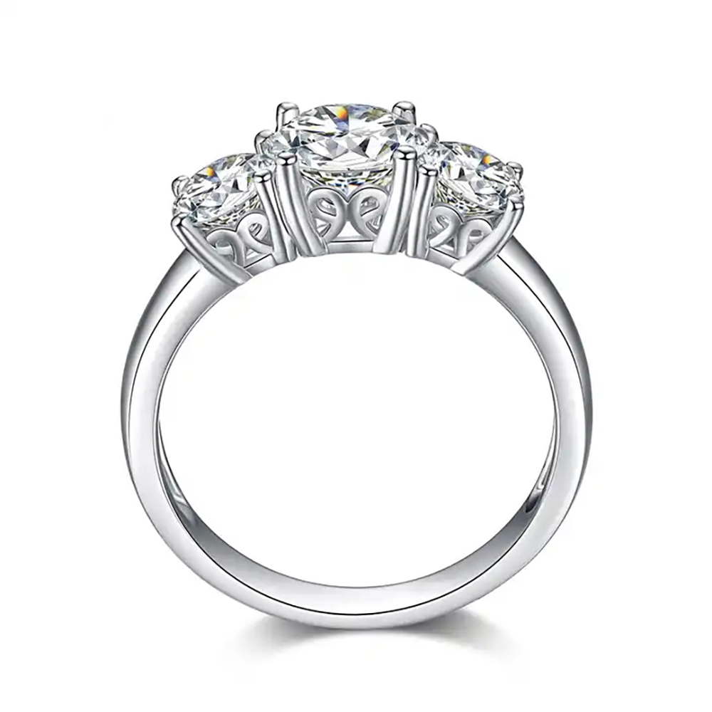 2CT Moissanite Women için Sonsuzluk Bantları 925 Sterling Siver Ring Yıldönümü Bant Boyutu 5-11 Beyaz Altın Kaplama