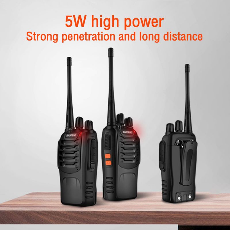 BF 888S WALKIE TALKIE 5W PORTABLE Handheld Walkie Talkie Transceiver 16 Channel Long Range Two Way Radio för jakt