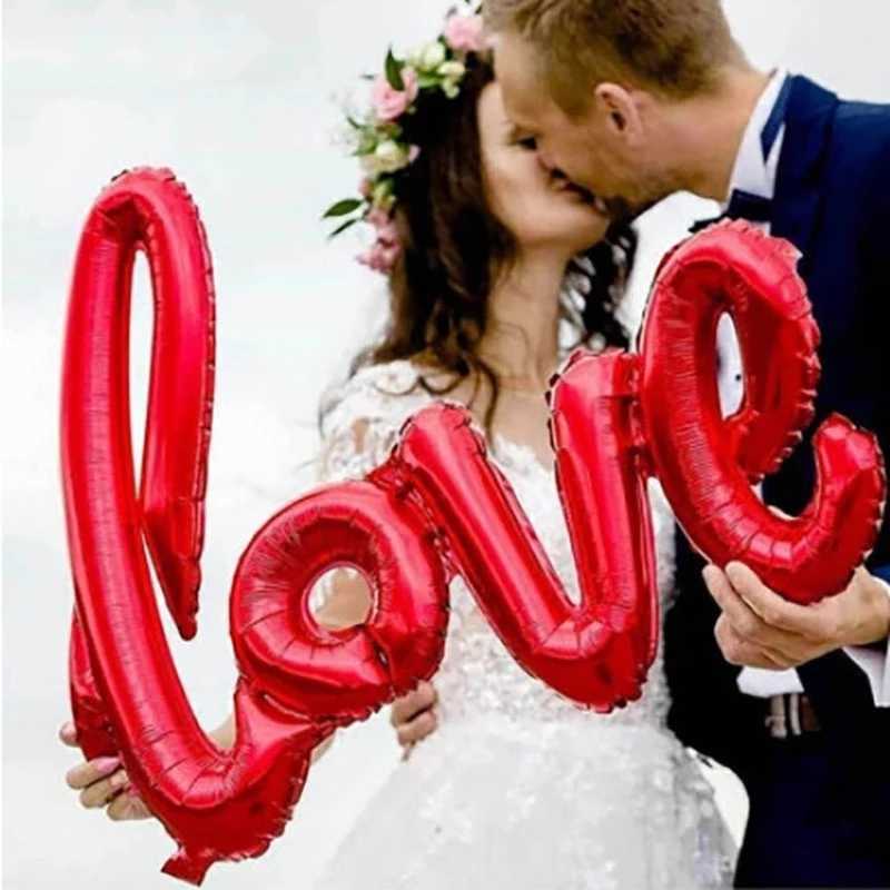 Lettre d'amour rouge ballon en aluminium mariage romantique Saint Valentin coeur ballon pour anniversaire fête d'anniversaire décor Saint Valentin cadeau HKD230808