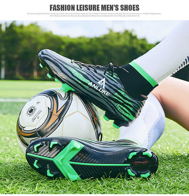 Hoge voetbalschoenen voor heren Comfortabele TF AG voetbalschoenen Jeugd Comfortabele trainingsschoenen Zwart Rood Groen
