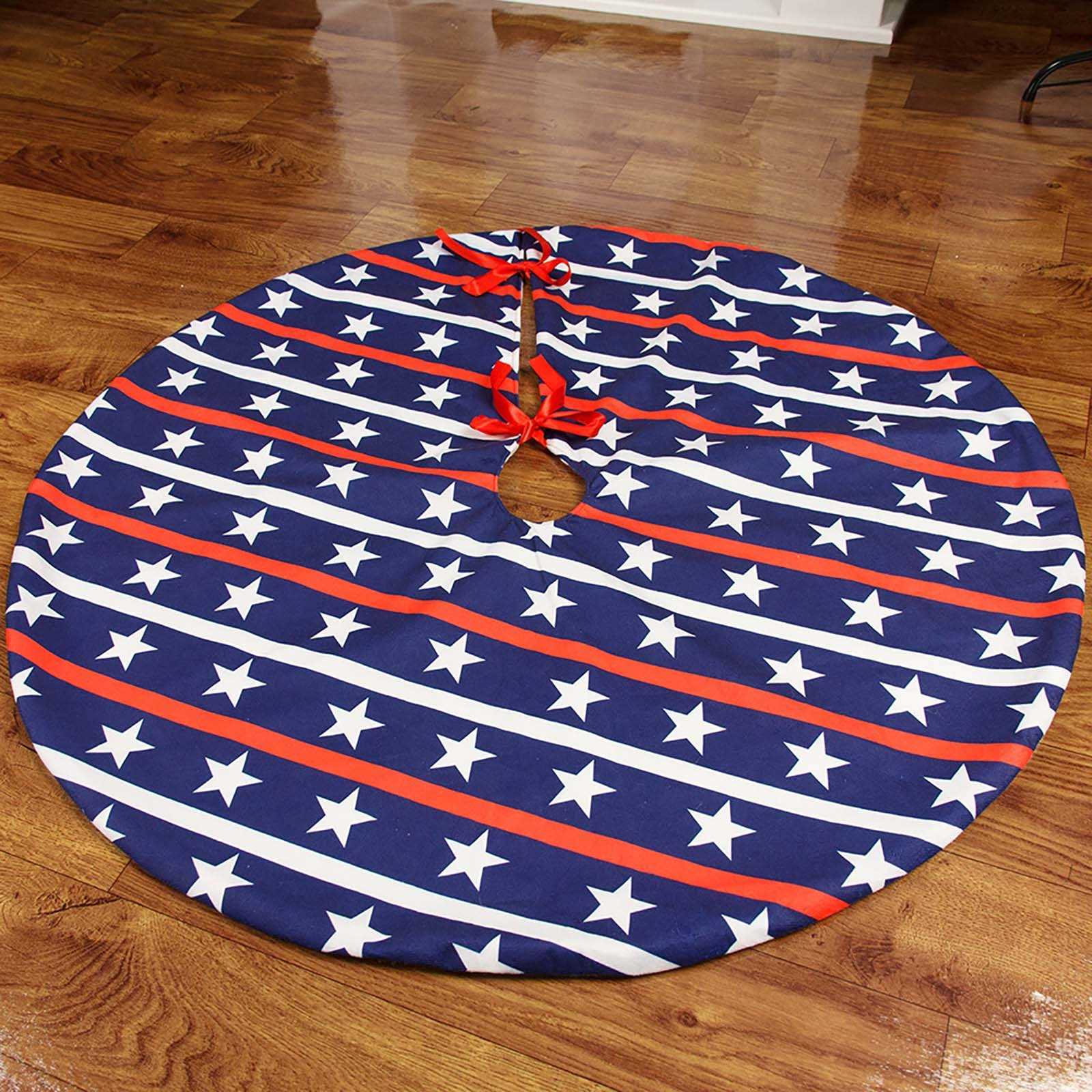 4th Of July Ornament Christmas Tree Skirt Double And Stripes Holiday Decoration Party for Kids 812 Goodie Bags Boys L230620