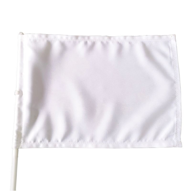 20st Banner Flags SubliMation Diy White Blank Polyester Double Sided Car Flag med Flagstaff