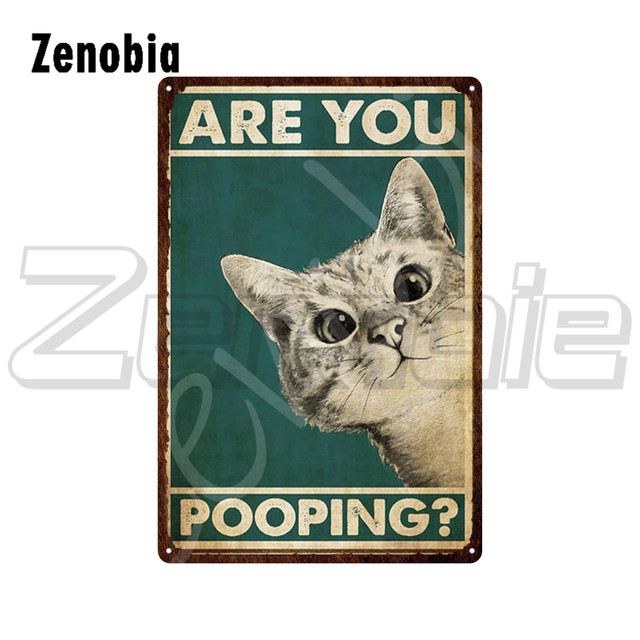 zwarte kat metalen bord kat op naaimachine ijzer schilderij grappig vintage dier tin bord plaat schattig dier metalen plaquette muurstickers voor kamerdecoratie 30X20CM w01