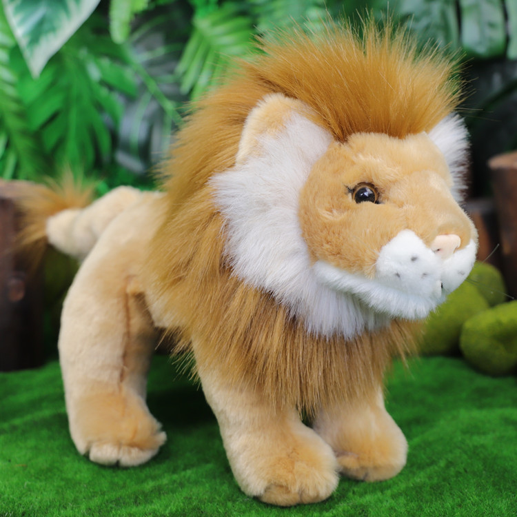 Bonito leão africano brinquedos de pelúcia simulado rei leão boneca zoológico área cênica lembrança presente de aniversário infantil