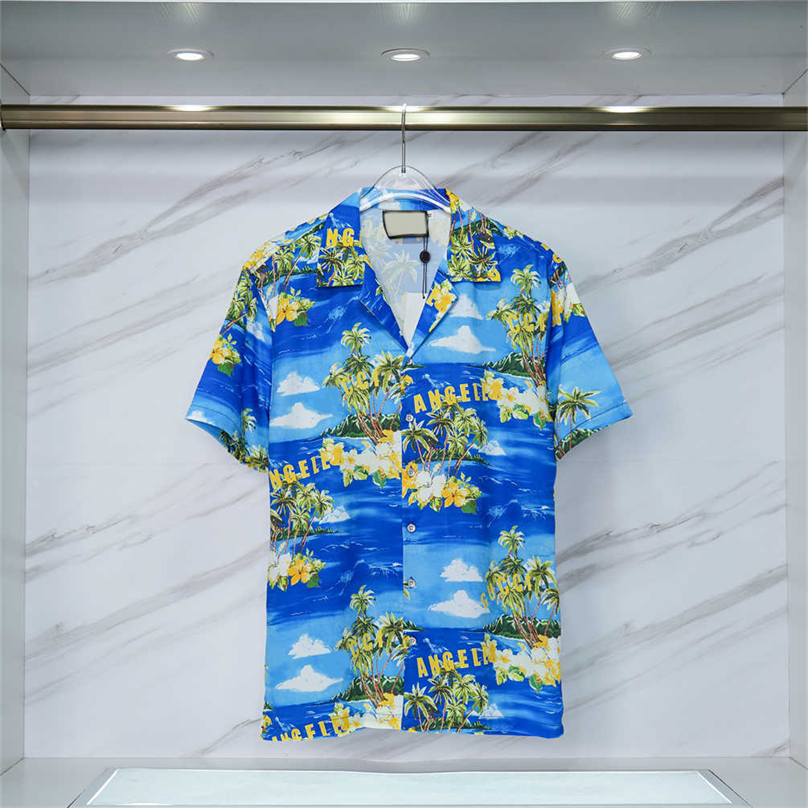 CCCCCdesigner Fashion T Shirt Hawaii Floral Letter Print Beach Shirts Men's Designer Silk Bowling Shirt Casual Men Summer Short Sleeve Loose Asia Size M-3XL88