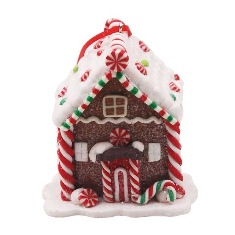 PVC Clay Gingerbread House Resin Hanging Ornament for Christmas Party L230620