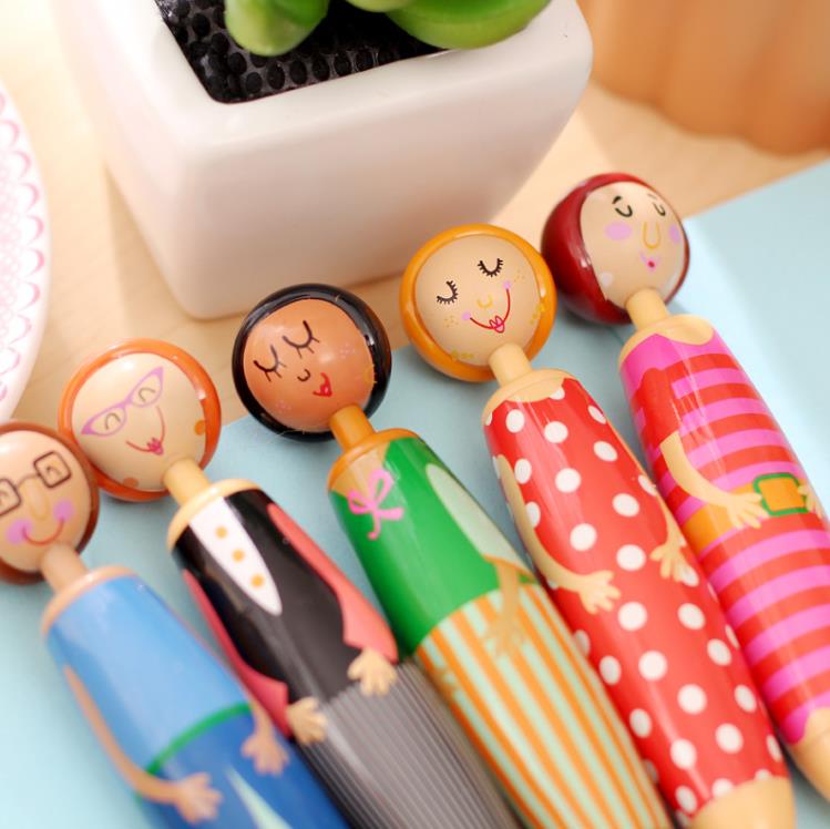 Penne a sfera all'ingrosso Cute Fun Cartoon Creative Doll Pen Student Office Forniture di cancelleria Novità SN6245