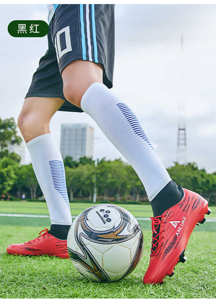 Hoge voetbalschoenen voor heren Comfortabele TF AG voetbalschoenen Jeugd Comfortabele trainingsschoenen Zwart Rood Groen