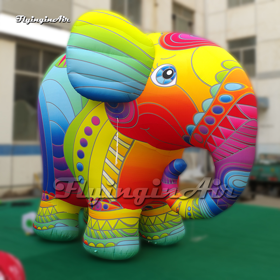 Fantastique géant coloré éléphant gonflable mignon gros ballon animal de bande dessinée pour l'exposition d'événement