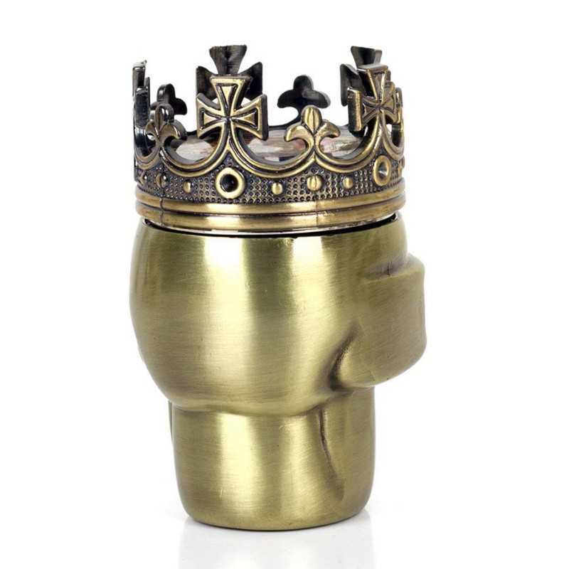 Personal Halloween Theme Classic King Skull Tobacco Herb Spice Grinder 3 Layers Ashtray Ghost Grinders Smoking Accessories HKD230808