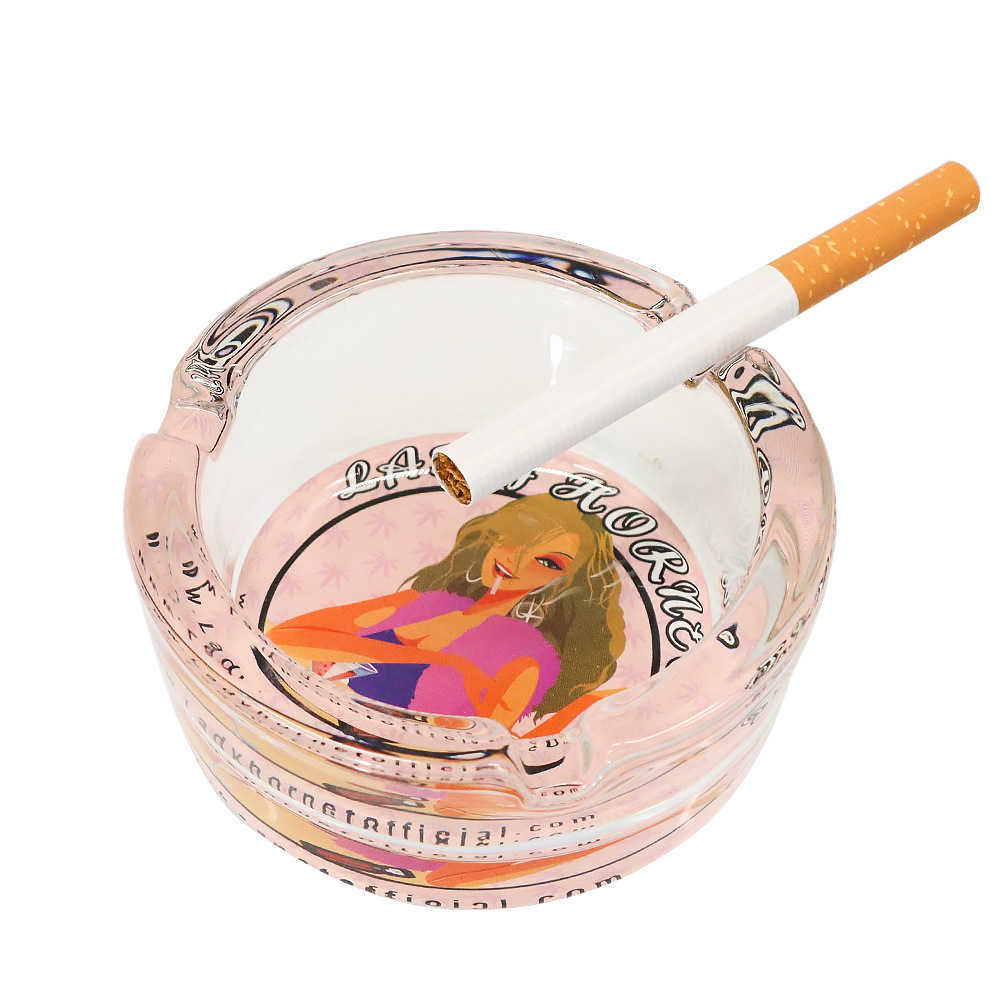 Lady Hornet Cendrier En Verre Avec Porte-Cigarettes 65 * 35 MM Mini Bureau Cendrier Maison Cendres Collection Boîte Fumer Accessoire Fille Cadeau HKD230808