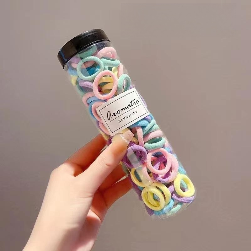 Party Favor 10 Farben Haar Gummibänder Kopf Seil Kind Gebunden Schachtelhalm Mädchen Kleine Band Hohe Elastische Handtuch Haar Krawatten 100 teile/schachtel Q430