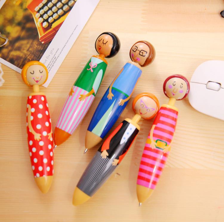 Wholesale Ballpoint Pens Cute Fun Cartoon Creative Doll Pen Student Office Stationary Supplies Novelty SN6245