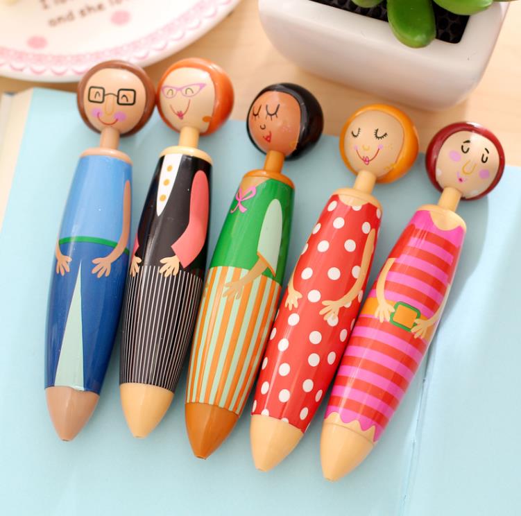 Wholesale Ballpoint Pens Cute Fun Cartoon Creative Doll Pen Student Office Stationary Supplies Novelty SN6245