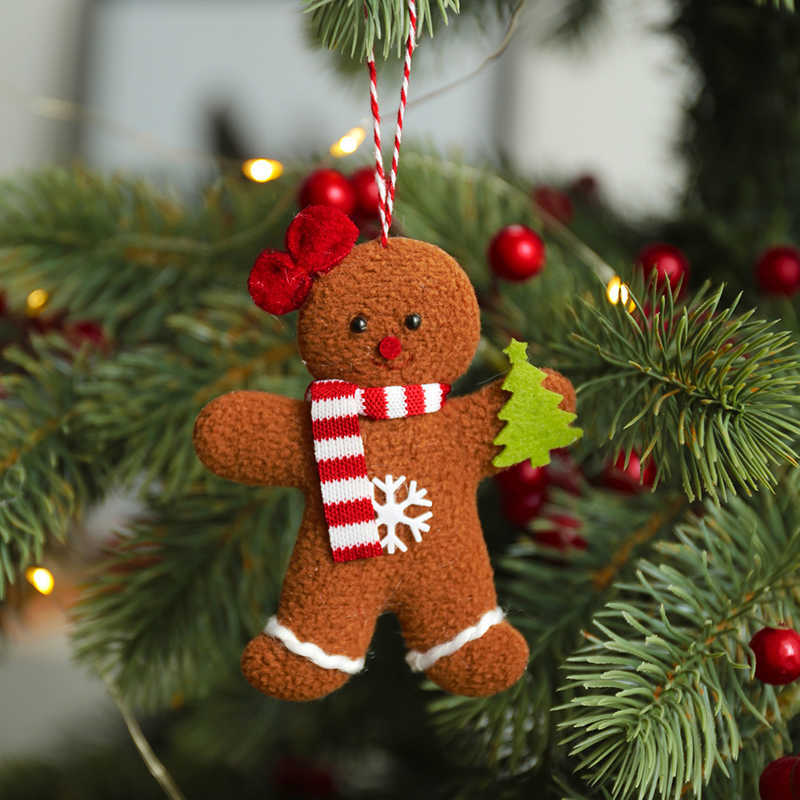 3 stks Gingerbread Man Cristmas Ornament voor Kerstboom woondecoratie Opknoping Pop Hanger Navidad Natale gift Nieuwe Jaar 2023 L230620