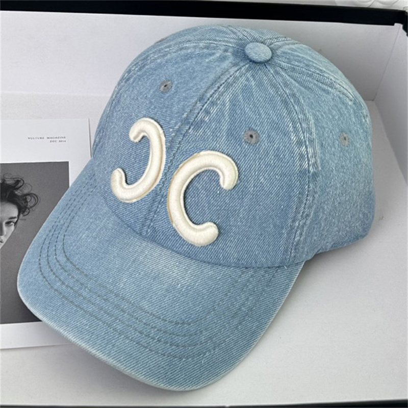 Casquettes de baseball Designer Broderie Denim Ball Cap Bonnet Bleu Foncé Casquette Luxurys Designers Lettre Bonnets Femmes Hommes Bucket Hat316d