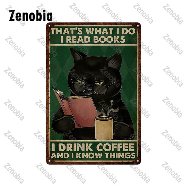 Black Cat Metalen bord Wijn Naaimachine Dier Wasmachine Metalen Poster Grappige Vintage Kat Tin Teken Plaat Retro Plaque Thuis Badkamer Huisdier Muur Decor 30X20CM w01