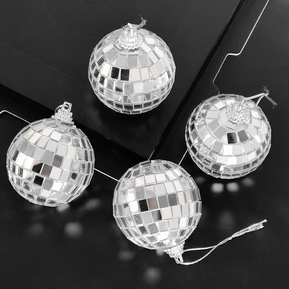 6/Silver Disco Balls Balls Ozdoby choinki 3/5/6 cm Hang Pendant Ball Xmas Tree Decor 2023 Nowy Rok Dekoracja L230620