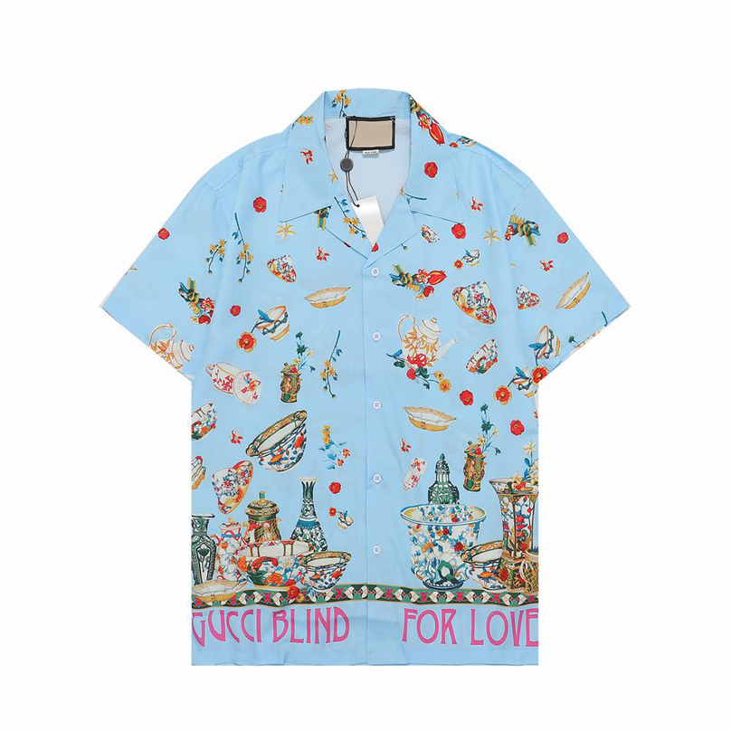 CCCCCdesigner Fashion T Shirt Hawaii Floral Letter Print Beach Shirts Men's Designer Silk Bowling Shirt Casual Men Summer Short Sleeve Loose Asia Size M-3XL88