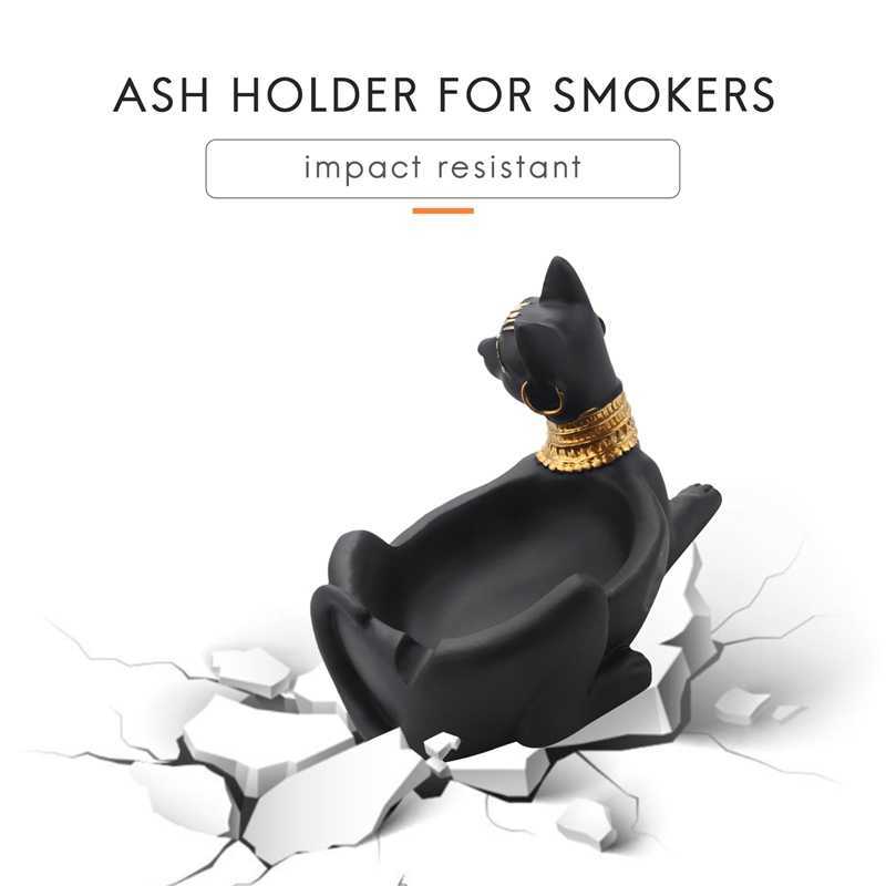 Cigarett Ashtray Ancient Egyptian Bastet Cat Goddess Staty Ash Holder For Smokers Tablett Rökning Ash Tray Home Office Bar de HKD230808