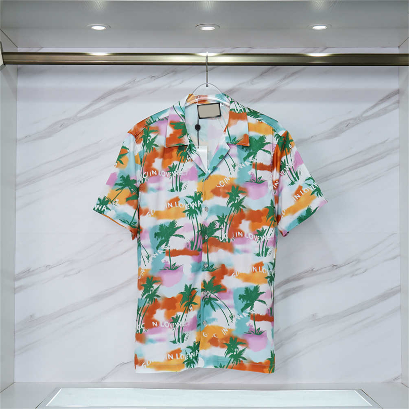 CCCCCdesigner Fashion T Shirt Hawaii Floral Letter Print Beach Shirts Men's Designer Silk Bowling Shirt Casual Men Summer Short Sleeve Loose Asia Size M-3XL88