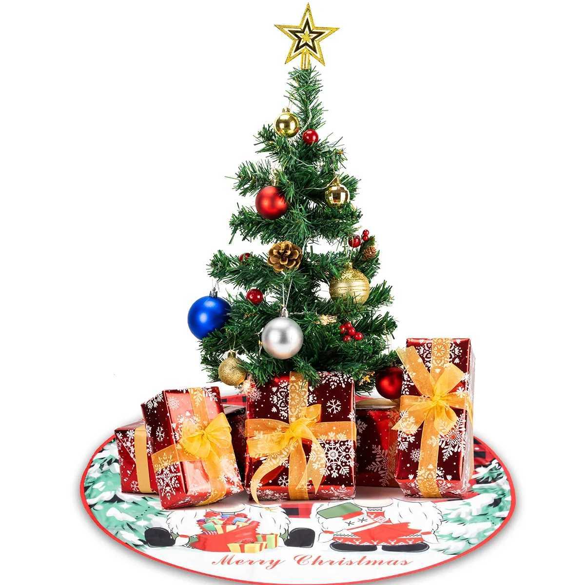 Gonna albero di Natale Tappeto albero di Natale 35,4 pollici Decorazioni di buon Natale ornamenti la casa Regali di Natale Navidad 2023 Capodanno L230620