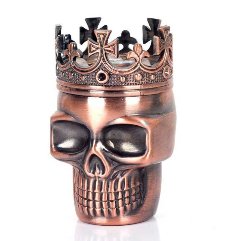 Personal Halloween Theme Classic King Skull Tobacco Herb Spice Grinder 3 Layers Ashtray Ghost Grinders Smoking Accessories HKD230808