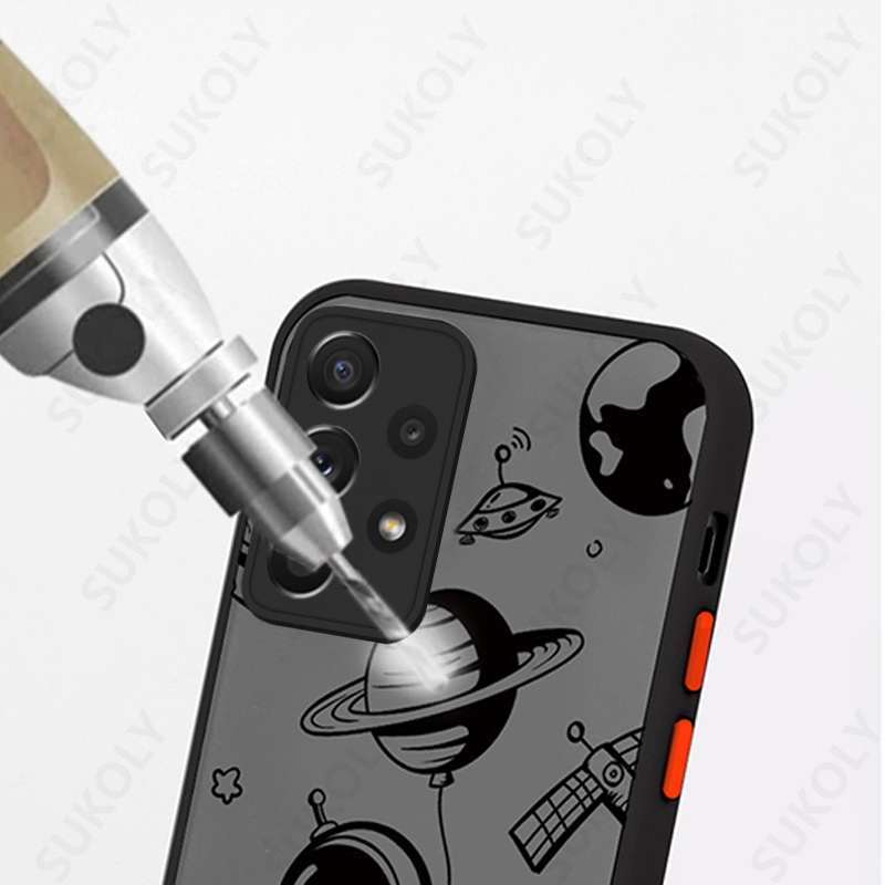 Mignon astronaute spatial coque de téléphone pour Samsung Galaxy A52 A12 S22 S21 Ultra S20 FE Plus A54 A13 A71 A51 S23 A53 5G A72 Coque