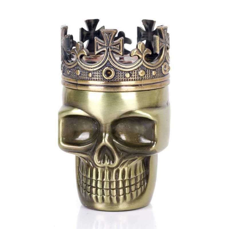 Personal Halloween Theme Classic King Skull Tobacco Herb Spice Grinder 3 Layers Ashtray Ghost Grinders Smoking Accessories HKD230808